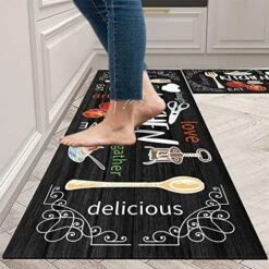 Colorful Anti Fatigue Kitchen Mat Set 2 Pieces Non Skid Waterproof Kitchen Rugs And Runner Sets Cushioned Kitchen Floor Mat Carpet Comfort Standing Mats 17"x28"+17"x48" -Wilton Shop 51J4sQjClPL. AC