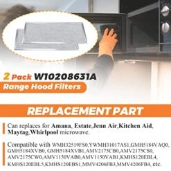 Beaquicy W10208631A Microwaves Grease Filter Approx. 13" X 6"- Replacement For Whirlpool GE Microwaves - Pack Of 2 -Wilton Shop 51JCQ8UjCYL
