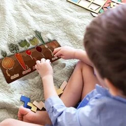 Home Learning Preschool Early Educational Development Colorful Fruit And Vegetables Wooden Puzzle Bundle Shape Toys And Games For Children Boys Girls Foot Piano Mat 32" Keyboard Play Mat -Wilton Shop 51JJZuJP5iL