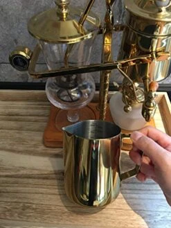 Milk Frothing Pitcher 20oz Stainless Steel Cup Perfect For Latte Art,Espresso Maker,Cappuccino Maker-18/8 Stainless Steel Milk Frother Pitcher Steaming Pitcher Rose Golden Color 600ml -Wilton Shop 51JMClEFfnL