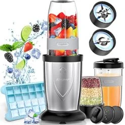 Bullet Blender For Shakes And Smoothies, Airpher 19 Pieces 850W Personal Smoothie Blender For Kitchen With Ice Tray, 2 * 17 Oz & 10 Oz To-Go Cups, BPA Free, Pulse Technology -Wilton Shop 51JS1Tnx7uL. AC