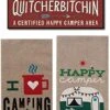 Th Street Gifts Camper Decorations - Happy Camper Dish Towels And Camp Sign - Camping Themed Decor - Camper Gift -Wilton Shop 51JVSAjzfyL