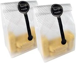100 PCS Translucent Plastic Cookie Bags With 100 PCS Hang Made Stickers For Cookies, Cake, Toast, Bread, Chocolate, Candy, Bakery, Snack, Gift Bags For Birthday Party, Wedding, Bakery Party -Wilton Shop 51Jc8Pj6qaL. AC