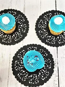 Pack Of 50 Black Paper Lace Doilies For Elegant And Sophisticated Table Decor Made In Canada (6-inch)