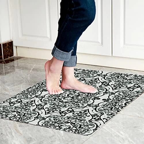 Cosilyt 1/10 Inch Ultra Thin Front Door Mat Rug Indoor Entrance Inside Non Slip, Large Waterproof Rubber Kitchen Rug And Interior Home Washable Door Mat, 24"×35", Baroque Grey 12 Cosilyt 1/10 Inch Ultra Thin Front Door Mat Rug Indoor Entrance Inside Non Slip, Large Waterproof Rubber Kitchen Rug And Interior Home Washable Door Mat, 24"×35", Baroque Grey - Image 10