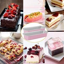 Mini Loaf Pans With Lids 50 Pack, 6.8oz Rectangle Aluminum Foil Baking Pans Tins Containers,Disposable Ramekins Baking Cups Muffin Tins Cupcake Cups For Mini Brownie Cake Bread Loaf -Pink 22 Mini Loaf Pans With Lids 50 Pack, 6.8oz Rectangle Aluminum Foil Baking Pans Tins Containers,Disposable Ramekins Baking Cups Muffin Tins Cupcake Cups For Mini Brownie Cake Bread Loaf -Pink -Wilton Shop 51JvOJg3dWL