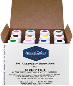 Food Coloring AmeriColor Student Kit, 12 .75 Ounce Bottles Soft Gel Paste Colors