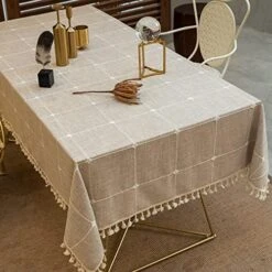 Tablecloth, Rectangle Table Cloth Linen Wrinkle Free Anti-Fading Tablecloths Washable Dust-Proof Table Cover For Kitchen Dinning Party (Rectangle/Oblong, 55''x70'',4-6 Seats, Gray) 21 Tablecloth, Rectangle Table Cloth Linen Wrinkle Free Anti-Fading Tablecloths Washable Dust-Proof Table Cover For Kitchen Dinning Party (Rectangle/Oblong, 55''x70'',4-6 Seats, Gray) -Wilton Shop 51K0MM1YsxL. AC