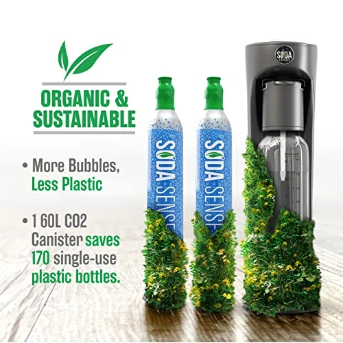 I Soda Maker Machine And 2 Pack Eco-Friendly CO2 Cartridge For Sodastream, Plus $15 Amazon Gift Card With Refill, No Late Fees Exchange At Will Club, Carbonator, Gas Canister Cylinder 60L 4 I Soda Maker Machine And 2 Pack Eco-Friendly CO2 Cartridge For Sodastream, Plus $15 Amazon Gift Card With Refill, No Late Fees Exchange At Will Club, Carbonator, Gas Canister Cylinder 60L - Image 2