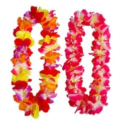 Pujiama 4 PCS Hawaiian Leis Necklace Tropical Luau Hawaii Flower Lei Theme Party Favors For Adults Kids Holiday Wedding Beach Birthday Decorations I Hawaiian Leis Party Supplies -Wilton Shop 51KMyccS64L