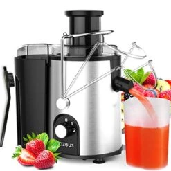 [ Unique Version] AZEUS Centrifugal Juicer Machines, Juice Extractor With Germany-Made 163 Chopping Blades (Titanium Reinforced) & 2-Layer Centrifugal Bowl, High Juice Yield, Easy To Clean, Anti-Drip,100% BPA-Free, ETL Listed, Catcher & Brush Included