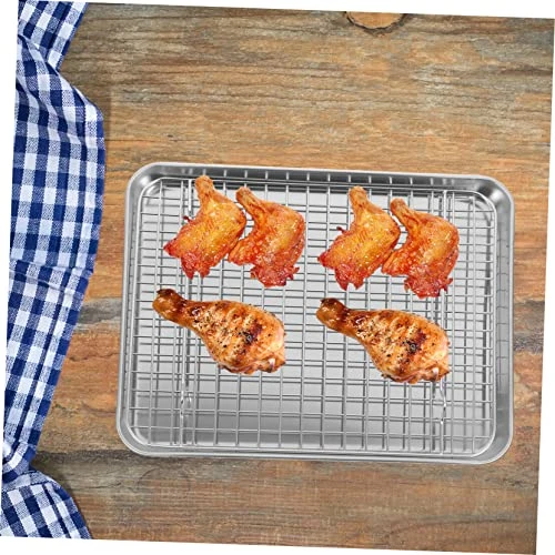 2 Sets Cooling Steel Bbq Kitchen Plate For Container Barbecue Cookie Baking Fish Pan Stainless Tool Cooking Rack Accessories Grill With Food Outdoor Tray Wire Toast Oven Pans Home 7 2 Sets Cooling Steel Bbq Kitchen Plate For Container Barbecue Cookie Baking Fish Pan Stainless Tool Cooking Rack Accessories Grill With Food Outdoor Tray Wire Toast Oven Pans Home - Image 5
