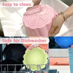 2 Pack Air Fryer Silicone Liners - 7.5 Inch Reusable Food Safe Air Fryer Silicone Pot, Round Air Fryer Basket Easy Cleaning For 3 To 5QT Air Fryer Oven Accessories, Replacement For Paper Liners 16 2 Pack Air Fryer Silicone Liners - 7.5 Inch Reusable Food Safe Air Fryer Silicone Pot, Round Air Fryer Basket Easy Cleaning For 3 To 5QT Air Fryer Oven Accessories, Replacement For Paper Liners -Wilton Shop 51KTVdX0lTL