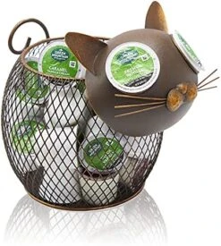 Cat K Cup Holder Metal Novelty Cat Coffee Pod Canister Large Capacity Basket Coffee Organizer For Kitchen Office And Coffee Bar -Wilton Shop 51KVO62dcYS. AC