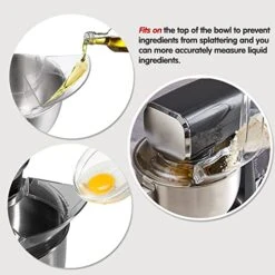 Pouring Shield For KitchenAid 4.5 And 5 Quart Tilt-Head Stand Mixers Stainless Steel Bowls ONLY, Secure Fit Splatter Guard, And Flex Edge Beater For KitchenAid 4.5-5Qt Tilt-Head Stand Mixers -Wilton Shop 51KXnbYW7PL