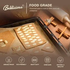 220 Pcs Unbleached Parchment Paper Baking Sheets, Baklicious Pre-cut Heavy Duty Parchment Baking Paper For Air Fryer, Oven, Bakeware, Steaming, Cooking Bread, CupCake, Cookies -Wilton Shop 51Klb2EInAL