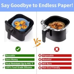 Air Fryer Silicone Liners 8 Inch, 2 Pack Air Fryer Accessories For Ninja Air Fryer Liners Reusable With Handle, Basket For 5 QT To 7 QT, Red & Blue 14 Air Fryer Silicone Liners 8 Inch, 2 Pack Air Fryer Accessories For Ninja Air Fryer Liners Reusable With Handle, Basket For 5 QT To 7 QT, Red & Blue -Wilton Shop 51KmSL48MGL