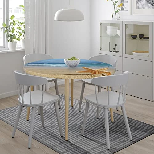 Round Tablecloth Starfish Summer Fitted Elastic Waterproof Wipeable Table Cloth Cover Decorations Table Pad Cover For Party Dinning Room Picnic-Medium 6 Round Tablecloth Starfish Summer Fitted Elastic Waterproof Wipeable Table Cloth Cover Decorations Table Pad Cover For Party Dinning Room Picnic-Medium - Image 4