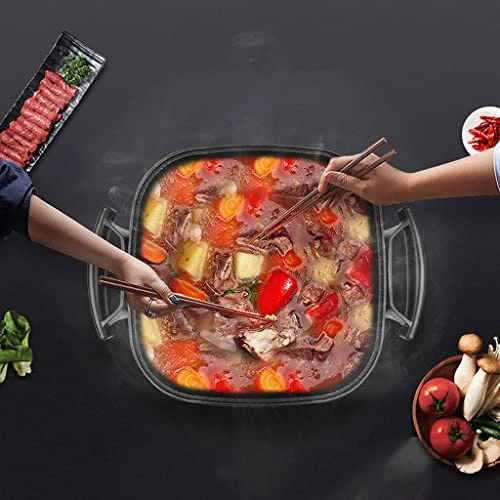 Family Size Rapid Heat Electric Skillet, Electric Ceramic Titanium Skillet, Easy To Clean, Non-stick Electric Skillet With Glass Vented Lid, Red 7 Family Size Rapid Heat Electric Skillet, Electric Ceramic Titanium Skillet, Easy To Clean, Non-stick Electric Skillet With Glass Vented Lid, Red - Image 5