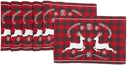 Fancy Fun Chenille Textured Christmas Placemats, Set Of Six (6) Tapestry Weave Fabric, For Holiday's, Christmas, Winter Seasons (Believe) 8 Fancy Fun Chenille Textured Christmas Placemats, Set Of Six (6) Tapestry Weave Fabric, For Holiday's, Christmas, Winter Seasons (Believe) - Image 6