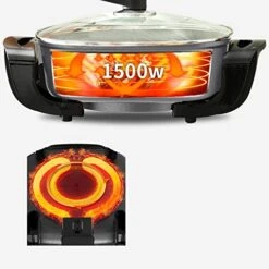 GXBPY Electric Hot Pot Pot Multi-function Electric Pot Electric Pot Household Electric Frying Pan Large Capacity Electric Frying Pan -Wilton Shop 51LCHsTdsyL