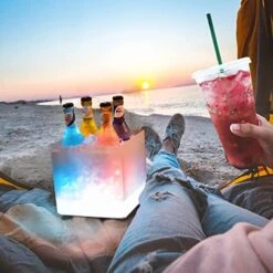 3.5L Large Capacity Led Ice Bucket With Multi Colors Changing For Party, Home Bar,Wine, Beer And Champagne