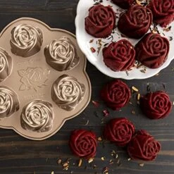 Nordic Ware Rosebud Baking Pan, 2-1/4 Cup Capacity, Copper 14 Nordic Ware Rosebud Baking Pan, 2-1/4 Cup Capacity, Copper -Wilton Shop 51LI8d06FLL