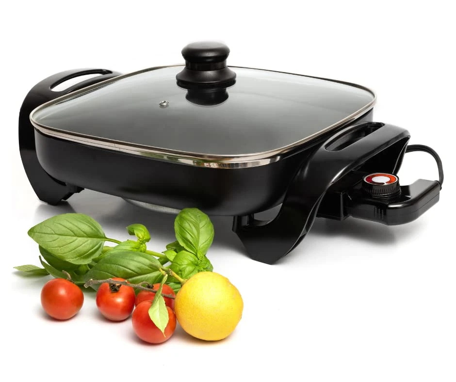 Nonstick Electric Skillet 12 Inch Aluminum Electric Fryer With 2 Layers Of Non-Stick Coating | Adjustable Temperature Control | Lid With Steam Vent & Heat-Resistant Handle 3 Nonstick Electric Skillet 12 Inch Aluminum Electric Fryer With 2 Layers Of Non-Stick Coating | Adjustable Temperature Control | Lid With Steam Vent & Heat-Resistant Handle