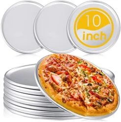 12 Pieces Pizza Pan Bulk Restaurant Aluminum Pizza Pan Set Round Pizza Pie Cake Plate Rust Free Pizza Pie Cake Tray For Oven Baking Home Kitchen Restaurant Easy Clean And Dishwasher Safe (8 Inch) -Wilton Shop 51LKkqLK cL. AC