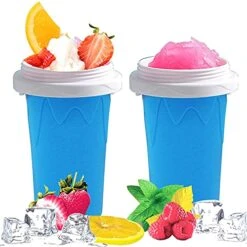 TIK TOK Slushie Maker Cup, Slushy Maker Ice Cup Frozen Magic Squeeze Cup Cooling Maker Cup Freeze Mug Milkshake Smoothie Mug, Portable Squeeze Ice Cup For Everyone (Blue) -Wilton Shop 51LQF2GCdGS
