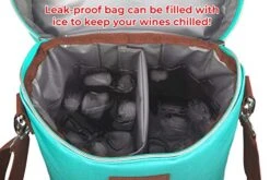 Wine Bag | Wine Carrier 2 Bottle | Insulated Wine Tote Bag | Wine Travel Bag | Wine Cooler Bag | Wine Totes And Carriers | Wine Bags For Travel | Leak Proof Wine Purse | Two Bottles - Turquoise -Wilton Shop 51LXbspmbyL