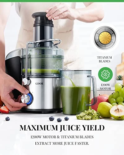 1200W Juicer With Titanium Enhanced Cut Disc, Larger 3” Feed Chute Juicer Machines For Whole Fruits And Vegetables, Centrifugal Juicer With 40 Oz Juice Pitcher, BPA-Free, Easy To Clean, Silver 5 1200W Juicer With Titanium Enhanced Cut Disc, Larger 3” Feed Chute Juicer Machines For Whole Fruits And Vegetables, Centrifugal Juicer With 40 Oz Juice Pitcher, BPA-Free, Easy To Clean, Silver - Image 3