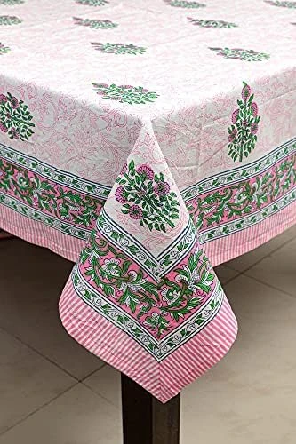 Cotton Tablecloth, Handblock Print Rectangle Blue Table Cloth For Kitchen Dinning Tabletop Decoration Parties Weddings Thanksgiving Christmas (60 X 108 Inches) 12 Cotton Tablecloth, Handblock Print Rectangle Blue Table Cloth For Kitchen Dinning Tabletop Decoration Parties Weddings Thanksgiving Christmas (60 X 108 Inches) - Image 10