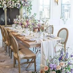 YAWALL Chiffon Table Runner For Wedding Decorations - Dusty Rose Bridal Baby Shower Party Decor Rustic Boho Runners 10ft -Wilton Shop 51LgR3FlEJL. AC