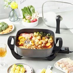 GXBPY Electric Hot Pot Pot Multi-function Electric Pot Electric Pot Household Electric Frying Pan Large Capacity Electric Frying Pan -Wilton Shop 51LkoAWph2L