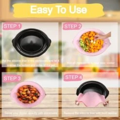 Silicone Slow Cooker Liners 2 Pack, Reusable Cooking Bags Fit For Crockpot & Hamilton Beach 6QT - 8QT, Slow Cooker Accessories For Oval & Round Pot, Pink & Yellow -Wilton Shop 51LqSvBnYeL