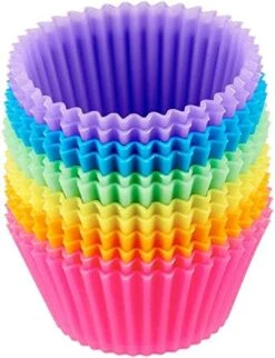 Amazon Basics Reusable Silicone Baking Cups, Muffin Liners - Pack Of 12, Multicolor -Wilton Shop 51LzeFjzmhL. AC