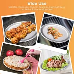 12 Pieces Pizza Pan Bulk Restaurant Aluminum Pizza Pan Set Round Pizza Pie Cake Plate Rust Free Pizza Pie Cake Tray For Oven Baking Home Kitchen Restaurant Easy Clean And Dishwasher Safe (8 Inch) -Wilton Shop 51LzpKDVfHL