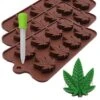 Marijuana Leaf Silicone Trays For Chocolate Gummies Party Novelty Gift Mold With Dropper, 3 Pack -Wilton Shop 51M1HF69SSL