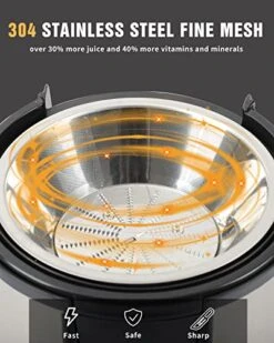 Centrifugal Juicer Machine - LCD Monitor 1100W Juice Maker Extractor, 5-Speed Juice Processor Fruit And Vegetable, 3" Feed Chute Stainless Steel Power Juicer, Easy Clean, BPA Free (Silver) 15 Centrifugal Juicer Machine - LCD Monitor 1100W Juice Maker Extractor, 5-Speed Juice Processor Fruit And Vegetable, 3" Feed Chute Stainless Steel Power Juicer, Easy Clean, BPA Free (Silver) -Wilton Shop 51M38eGc8BL