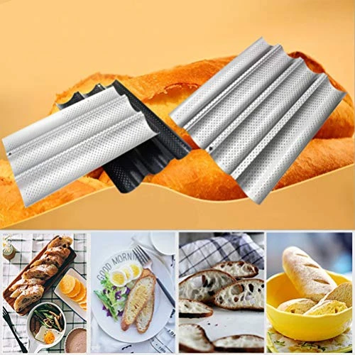 Baguette Baking Pan Non Stick Coating Perforated Baguette Bread Pans For French Bread Baking Supplies 4 Baguette Baking Pan Non Stick Coating Perforated Baguette Bread Pans For French Bread Baking Supplies - Image 2