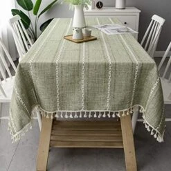 Solid Color Tassel Heavy Weight Cotton Linen Tablecloth For Rectangle Table (Square, 54 X 54 Inch, Gray) 26 Solid Color Tassel Heavy Weight Cotton Linen Tablecloth For Rectangle Table (Square, 54 X 54 Inch, Gray) -Wilton Shop 51MN91XNBL. AC 1
