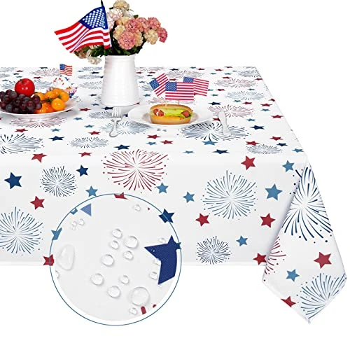 4th Of July Stars Tablecloth, Fourth Of July Patriotic Decoration, 60 X 120 Inch, Polyester Tablecloth, Patriotic Stars Table Cloth For Fourth Of July Decorations 3 4th Of July Stars Tablecloth, Fourth Of July Patriotic Decoration, 60 X 120 Inch, Polyester Tablecloth, Patriotic Stars Table Cloth For Fourth Of July Decorations