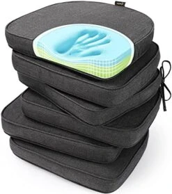 Gel Memory Foam Chair Cushions, FadeShield Water-, Stain-Resistant Durable Reversible Seat Cushion Pads With Ties For Indoor/Outdoor Kitchen Dining Office, 17"x16", Set Of 2, Heather Indigo 21 Gel Memory Foam Chair Cushions, FadeShield Water-, Stain-Resistant Durable Reversible Seat Cushion Pads With Ties For Indoor/Outdoor Kitchen Dining Office, 17"x16", Set Of 2, Heather Indigo -Wilton Shop 51MWlTY5iRL. AC