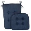 Embrace Rocking Chair Cushions For Living Room, Nursery, Or Home Office, Tufted And Non-Slip Pads, 2 Piece Set, Seat 16"x15" And SeatBack 24"x17", Blue