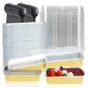 GENERIC Aluminum Foil Mini Loaf Pans With Lids, 100pcs 6.8oz Rectangle Baking Cups Muffin Tins,Disposable Tins Holders For Cake Bread Brownie Cheesecake (Gold) -Wilton Shop 51MaAOg5PFL