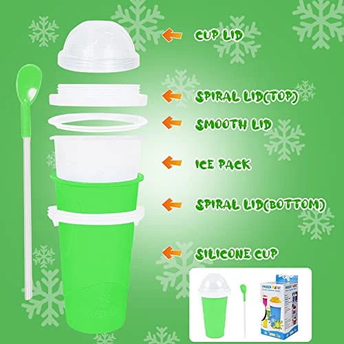 Keychain Slushy Cup Slushie Cups, Slushy Cup 2 Pack, Slushy Maker Slushie Squeeze Cup, Frozen Magic Slushy Maker Cup, Travel Portable Double Layer Silica Cup For Fun(PINK+GREEN) 6 Keychain Slushy Cup Slushie Cups, Slushy Cup 2 Pack, Slushy Maker Slushie Squeeze Cup, Frozen Magic Slushy Maker Cup, Travel Portable Double Layer Silica Cup For Fun(PINK+GREEN) - Image 4