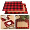 6pcs Christmas Buffalo Plaid Placemats, Waterproof Cotton & Burlap Red And Black Buffalo Check Placemats For Christmas Holiday Table Decorations 2 6pcs Christmas Buffalo Plaid Placemats, Waterproof Cotton & Burlap Red And Black Buffalo Check Placemats For Christmas Holiday Table Decorations -Wilton Shop 51MuKVHtHbL