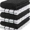 Kitchen Towels [6 Pack],15 X 25 Inches, 100% Ring Spun Cotton Super Soft And Absorbent Dish Towels, Tea Towels And Bar Towels (Black) -Wilton Shop 51MyyYhXrRL
