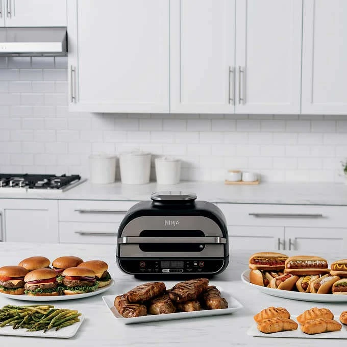Ninja FG551/BG550 Foodi Smart XL 6-in-1 Indoor Grill With 4-Quart Air Fryer Roast Bake Dehydrate Broil And Leave-in Thermometer, With Extra Large Capacity, And A Stainless Steel Finish (Renewed), 5 Ninja FG551/BG550 Foodi Smart XL 6-in-1 Indoor Grill With 4-Quart Air Fryer Roast Bake Dehydrate Broil And Leave-in Thermometer, With Extra Large Capacity, And A Stainless Steel Finish (Renewed), - Image 3